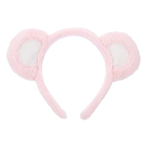 Veemoon Bärenohren Stirnband Flauschige Süße Chipmunk -Ohren Für Erwachsene Frauen Make -Up Waschtkopf Kostüm Party Cosplay Dekoration Pink 22. 00X16. 00X1. 00Cm von Veemoon