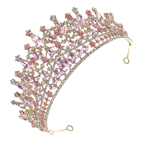 Veemoon Barock Brautkrone mit Funkelnden Strasssteinen Leichtes Haarschmuck Stirnband für Hochzeit Geburtstag und Festliche Anlässe Damen Kopfbedeckung Gold von Veemoon