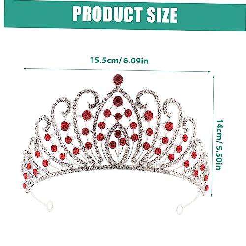 Veemoon Barock Damen Krone mit Roten Strasssteinen Stabiles Braut Tiara Headpiece für Hochzeit Geburtstag Party und Bühnenauftritte Leichtes Auffälliges Schmuckaccessoire von Veemoon