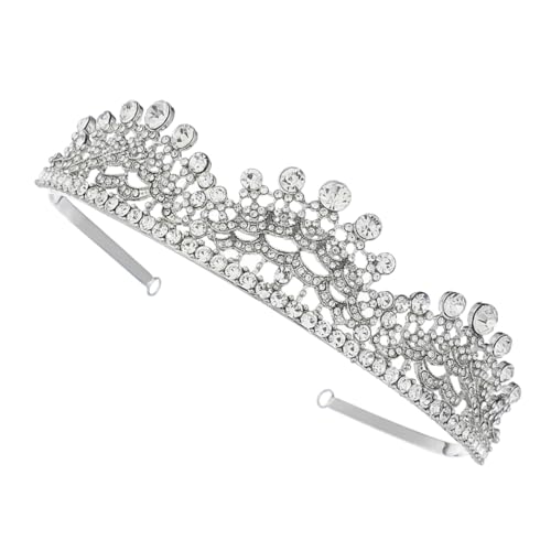 Veemoon Barock Krone Haarreif Hochzeit Braut Tiara Damen Haarschmuck Stirnband für Braut und Festliche Anlässe von Veemoon