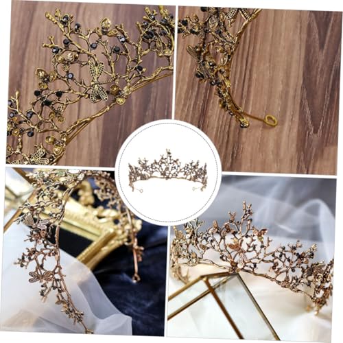 Veemoon Barock Retro Krone Damen Hochzeit Haarschmuck Stirnband Braut Party Geburtstagskrone Festlicher Brautschmuck Accessoire von Veemoon