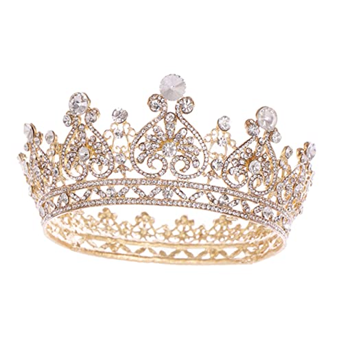 Veemoon Barock Retro Krone Haarschmuck Glänzende Braut Hochzeit Party Tiara Stirnband Leicht und Langlebig für Festliche Anlässe von Veemoon