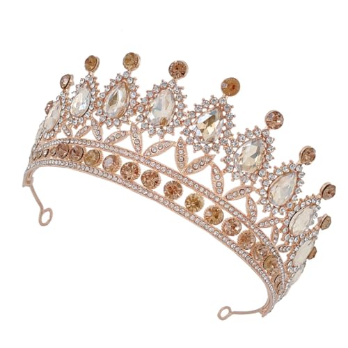 Veemoon Barock Stil Strasskrone Braut Tiara Glänzende Kristallkrone Hochzeit Kopfschmuck Leichtes Diadem für Braut Brautjungfern Tanz und Geburtstagsfeiern von Veemoon