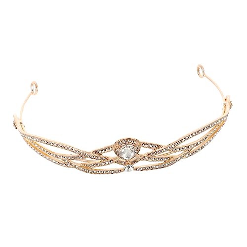 Veemoon Barock Vintage Krone Brautschmuck Retro Stil Strass Diadem Damen Haarschmuck Accessoire für Hochzeit Party Fotoshooting von Veemoon
