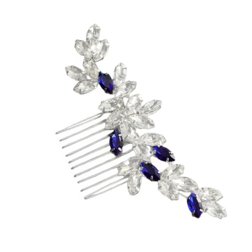 Veemoon Blauer Braut Haarkamm mit Funkelnden Strasssteinen Langlebiger Legierung Sicherer Sitz Design für Braut und Brautjungfer Festlicher Schmuck für Hochzeit und Besondere Anlässe von Veemoon