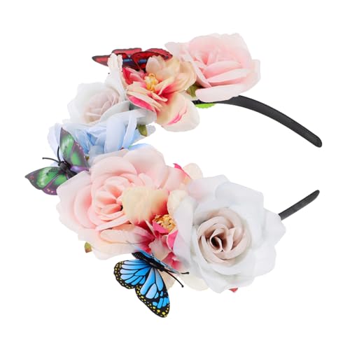Veemoon Blumen Haarreif mit Schmetterlingen Realistische Blumendekoration für Halloween Teepartys Festlichkeiten Robuster Kopfschmuck für Damen für Cosplay und Besondere Anlässe Veemoon Blumen Haarreif mit Schmetterlingen Realistische Blumendekoration für Halloween Teepartys Festlichkeiten Robuster Kopfschmuck für Damen für Cosplay und Besondere Anlässe von Veemoon