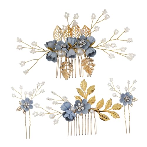 Veemoon Blumen Haarspangen Set mit Strasssteinen Teiliges Haarschmuck Set für Hochzeiten Feiern und Besondere Anlässe Stilvolle Haarnadeln und Kämme für Damen von Veemoon