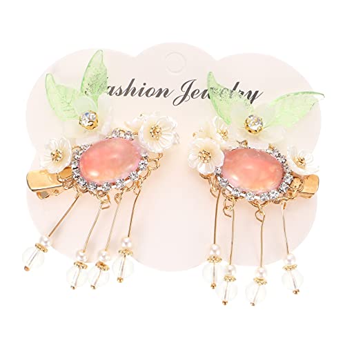 Veemoon Blumenhaarspangen mit Perlen und Tasseln Leichte Haarnadeln im Vintage Stil Dekorativer Haarschmuck für Damen Geeignet für Partys Hochzeiten und Festliche Anlässe von Veemoon