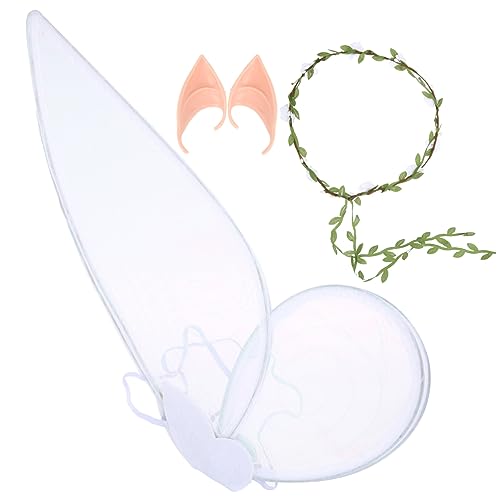 Veemoon 1satz Elfenohren Blumen Kopfschmuck Mit Schmetterlingsflügeln Fantasie Kostüm Zubehör Für Mädchen Für Karneval Cosplay Partys Und Festivals von Veemoon