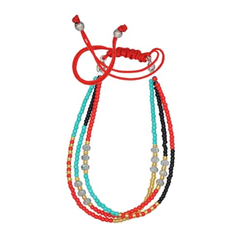Veemoon Böhmisches Armband Für Damen Bunt Verstellbar Geflochtene Armbänder Handgelenksband Freundschaftskordeln Fadenarmbänder Strickband Handgelenksdekoration Rot von Veemoon
