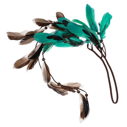 Veemoon Böhmisches Federn Haarband für Damen Handgefertigtes Kostüm Accessoire im Vintage Stil für Festivals und Besondere Anlässe mit Auffälligen Langen Plume Details von Veemoon