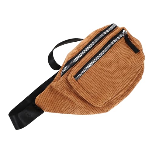Veemoon Braune Cord Bauchtasche Für Damen Outdoor Brusttasche Hüfttasche Mit Fächern Für Reisen Radfahren Und Einkaufen Leicht Und Geräumig von Veemoon