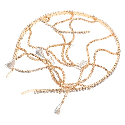Veemoon Braut Haarschmuck Strass Stirnband Handgefertigtes Kopfschmuck Accessoire für Hochzeit Damen Braut Tiara Haarkette mit Funkelnden Kristallen für Brautkleider von Veemoon