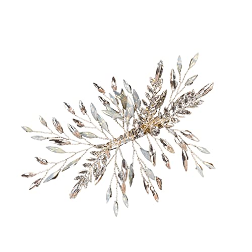 Veemoon Braut Haarspange mit Funkelnden Strasssteinen Langlebiges Sicherer Ziehen für Hochzeit Party und Festliche Anlässe Silbernes Design für Stilvollen Haarschmuck von Veemoon