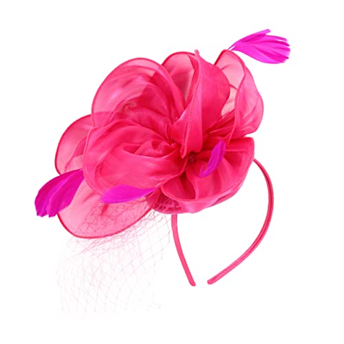 Veemoon Braut Kopfschmuck Mesh Facinator Damen Fascinator Hut Tea Party Prom Stirnband Elegantes Haar-accessoire von Veemoon