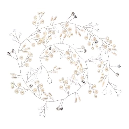 Veemoon Braut Perlen Haarband mit Handgefertigtes Hochzeits Haarschmuck Komfortables Stirnband für Damen und Brautjungfern Rutschfest Eleganter Kopfschmuck für Hochzeit Party und von Veemoon