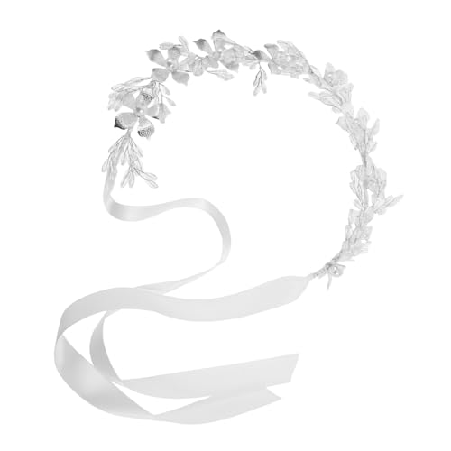 Veemoon Blumenstirnband Mit Strass Für Frauen Kopfschmuck Für Hochzeit Haarschmuck Aus Zinklegierung Und Seide Stirnband Mit Bindeband Für Braut Und Party Haaraccessoire Für Teens Und von Veemoon