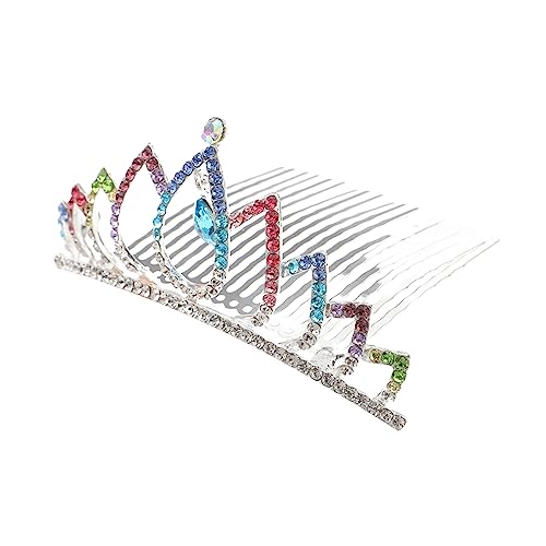 Veemoon Braut Tiara Kristallkrone Haarkamm mit Bunten Strasssteinen Langlebiger Legierungs Haarschmuck für Hochzeit Party und Festliche Anlässe Farbenfroher Brautkamm von Veemoon
