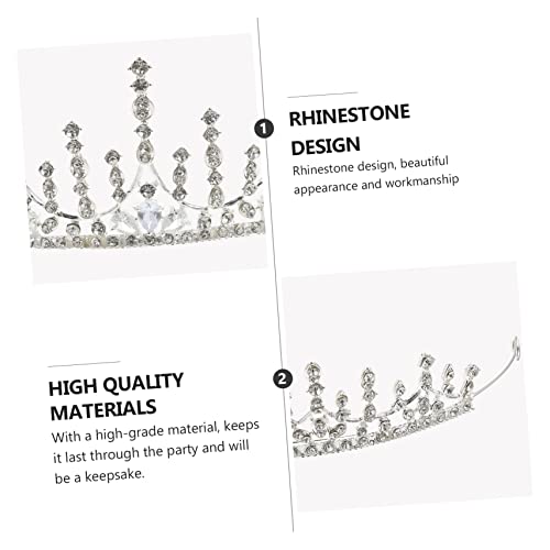 Veemoon Braut Tiara Silber Strasskrone Retro Hochzeit Haarschmuck Barock Stil Komfortabel und Langlebig für Party und Fest von Veemoon