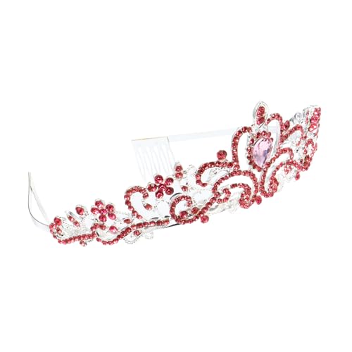 Veemoon Braut Tiara mit Funkelnden Strasssteinen Großer Alloy Kopfschmuck für Hochzeit Party Fotoshooting Eleganter Haarschmuck für Prinzessin Mädchen Einfach zu Tragen von Veemoon