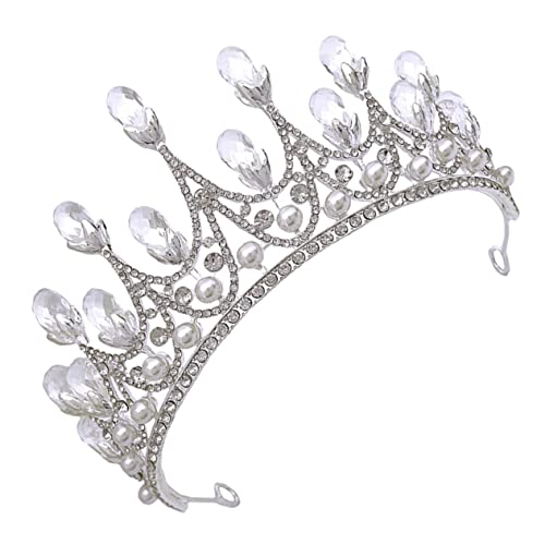 Veemoon Brautkrone mit Funkelnden Strasssteinen Leichtes und Komfortables Tiara Haarband für Hochzeit Verlobung Party und Fotografie Silberne Dekorative Kopfbedeckung für Damen und von Veemoon