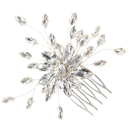 Veemoon Brautschmuck Haarkamm Silber mit Kristallen Leichter Handgefertigter Haar Accessoire für Hochzeit Eleganter Haarkamm für Braut und Festliche Anlässe Stabiler Clip Passt zu von Veemoon