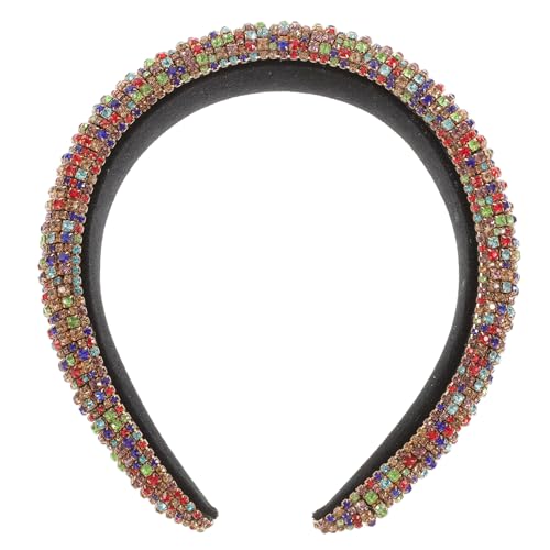 Veemoon Breiter Haarreif mit Farbigen Strasssteinen Handgefertigter Gepolsterter für Damen und Mädchen Stilvolles Party-accessoire Modischer Kopfschmuck für Alltag und Besondere Anlässe von Veemoon