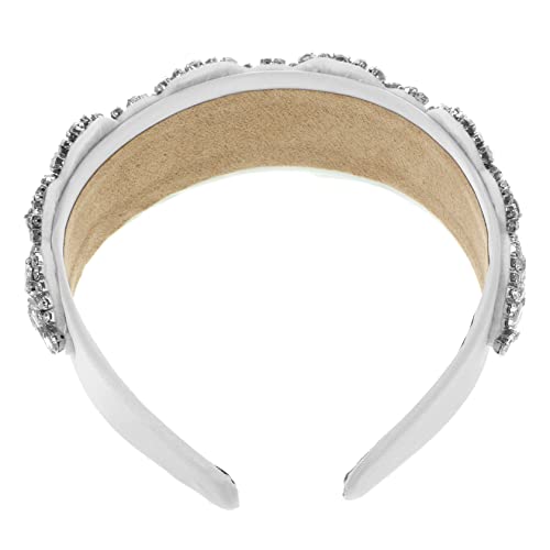 Veemoon Breites Gepolstertes Haarband Damen mit Funkelnden Strasssteinen Barocker Vintage Stil Modischer Kopfschmuck für Festliche Anlässe und Alltag Statement Accessoire von Veemoon