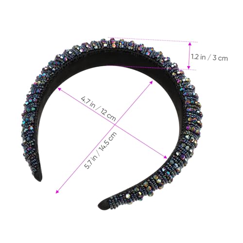 Veemoon Breites Komfortables Haarband mit Blauen Strasssteinen Handgefertigt Eleganter Haarschmuck für Damen Geeignet für Hochzeiten Partys und Festliche Anlässe von Veemoon