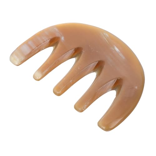 Veemoon Breitzahniger Natürlicher Hornkamm für Antistatisches Haarstyling Sanfte Kopfhautmassage und Haarschutz Großer Kamm aus Gelbem Horn für Männer und Frauen bei Dickem und Grobem von Veemoon