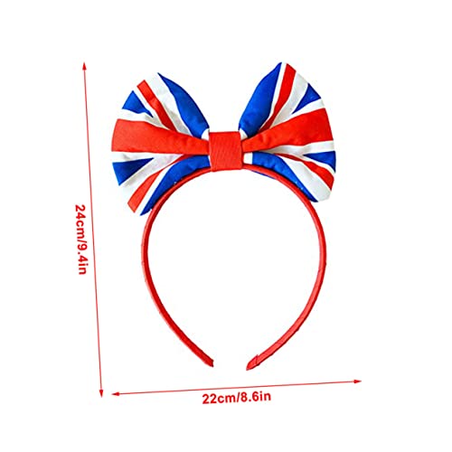 Veemoon British Flag Haarband mit Schleife für Erwachsene Buntes Stirnband für Festival Party und Fotos Kopfschmuck Accessoire Bequemes und Modisches Haarschmuck von Veemoon