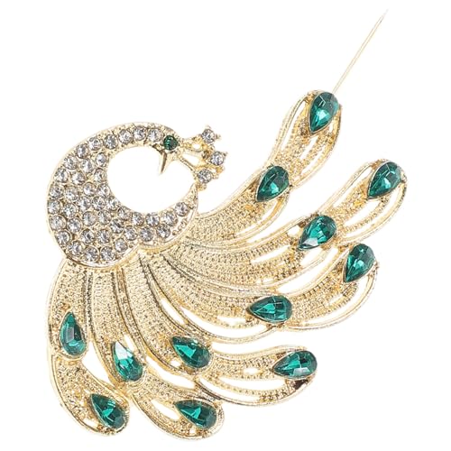 Veemoon Pfauenbrosche Strass für Damen Leichte Tierbrosche als Anstecknadel für Hochzeitskleider und Modeaccessoires von Veemoon