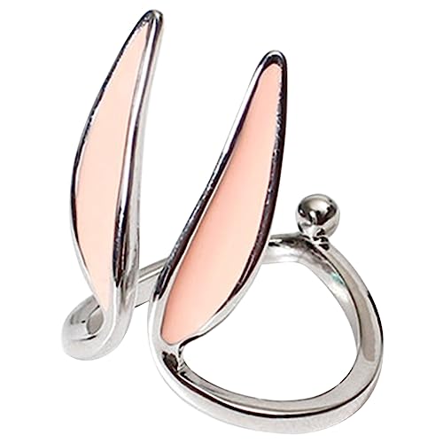 Veemoon Bunny Ears Ring Verstellbarer Ring mit Niedlichem Hasenohren Design Modischer Fingerschmuck für Frauen für Anlässe Wie Partys Hochzeiten Fotoshootings Langlebig Gefertigt von Veemoon