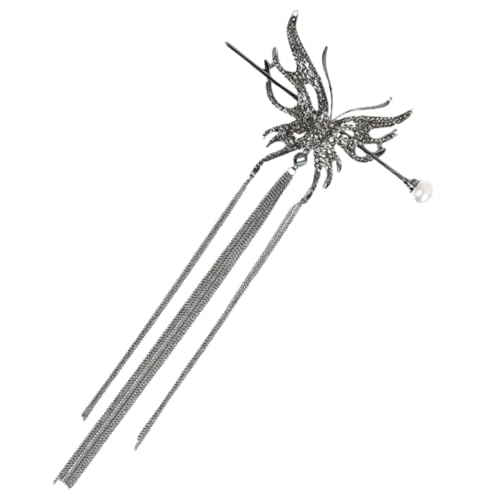 Veemoon Butterfly Haarstab Damen Leichtes Haarschmuck Retro design Perlen Haarnadel für Hochzeit Party Alltagsstil Schwarzer Eleganter Haarstick von Veemoon