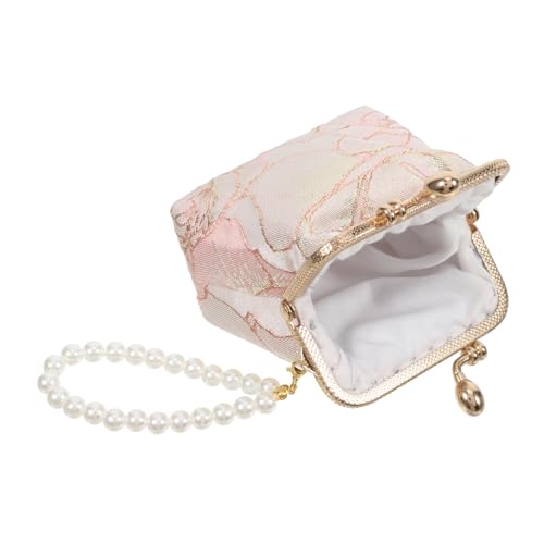 Veemoon Tasche Im Vintage-Stil Mit Perlenverzierung Und Blumenmuster Abendtasche Mit Kussverschluss Für Damen Geeignet Für Hochzeiten Partys Und Besondere Anlässe von Veemoon