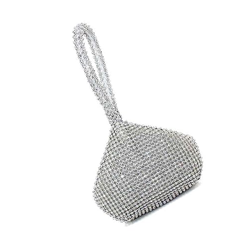 Veemoon Clutch Glitzernde Abendtasche für Damen Umhängetasche für Hochzeiten Partys Verziert mit Vollem Silberner Look Besondere von Veemoon