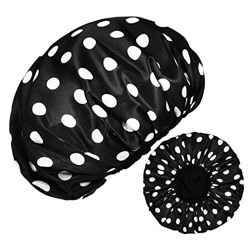 Veemoon 2stücke Pack Duschhauben Mit Punktmuster Badekappen Aus Mikrofaser Wiederverwendbar Wasseraufnehmend Mit Gummiband Für Damen Und Erwachsene Zum Duschen Und Reisen von Veemoon