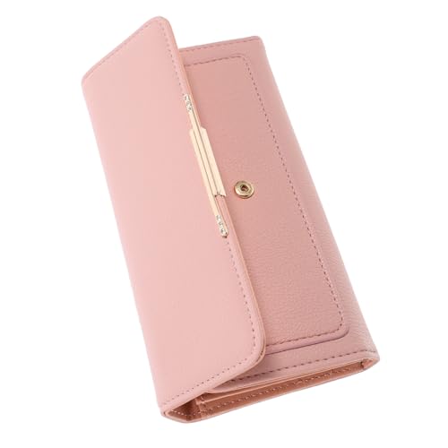 Veemoon Damen Pu Geldbörse Lange Clutch Mit Vielen Fächern Multifunktionale Brieftasche Für Karten Und Handy von Veemoon