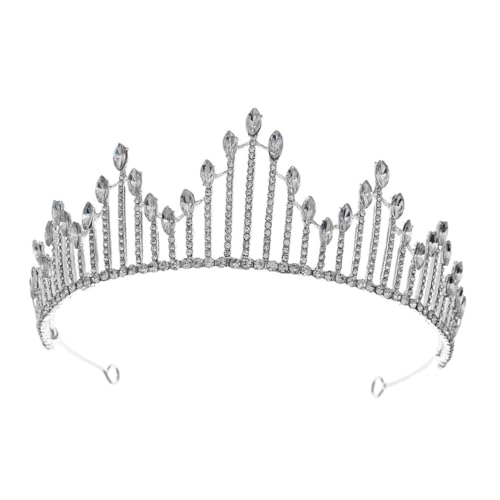 Veemoon Damen Kristallkrone Bridal Tiara mit Funkelnden Strasssteinen Bequemer Leichter Haarschmuck für Hochzeit Party und Festliche Anlässe Silbernes Stirnband für Braut und Mädchen von Veemoon