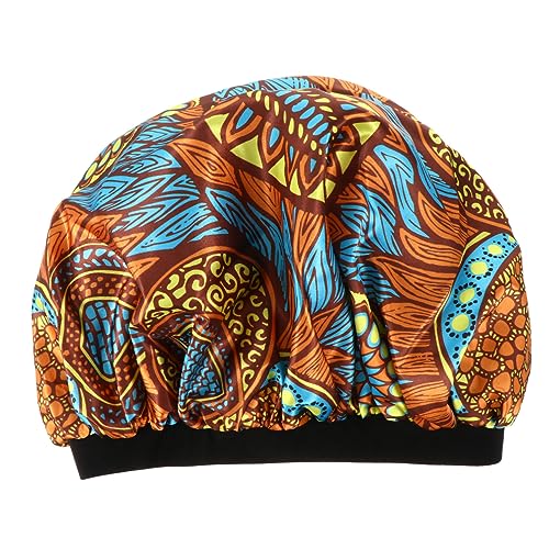 Veemoon Damen Satin Schlafmütze mit Elastischem Band Doppelschichtige Haube für Lockiges und Welliges Haar Multifunktional als Duschhaube und Salonhut für Natürlichen Haar und von Veemoon