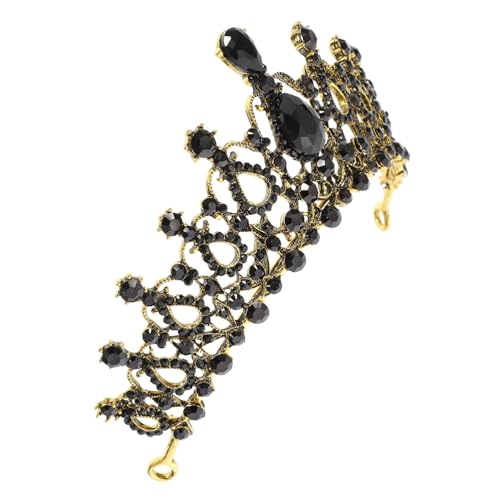 Veemoon Delikate Barock Tiara Haarreif für Damen Eleganter Kopfschmuck mit Funkelnden Strasssteinen Leichter Hochzeitsschmuck und Party Accessoire in Antikgoldener von Veemoon