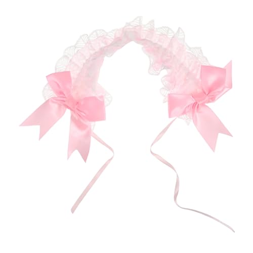Veemoon Dienstmädchen Stirnband Mit Spitze Und Schleife Haarschmuck Für Lolita Kleidungszubehör Vintage Cosplay Kopfbedeckung Kawaii Accessoire Für Partys von Veemoon