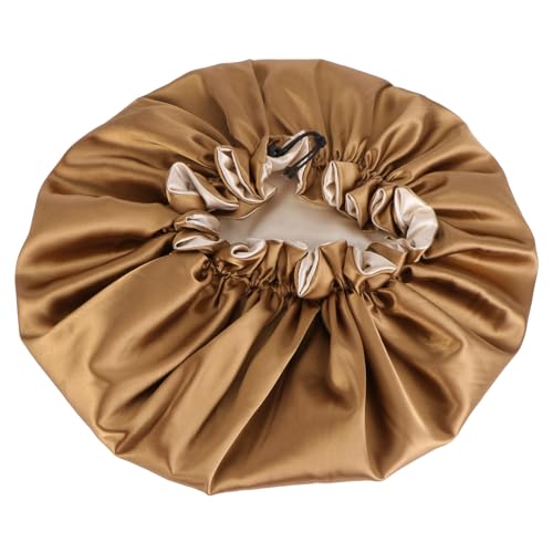 Veemoon Doppellagige Satin Duschhaube Damen mit Rüschen Wiederverwendbar Elastisch Verstellbar Hautfreundlich und Dicht für Langes Haar Bad und Gesichtspflege Champagner Goldfarben Veemoon Doppellagige Satin Duschhaube Damen mit Rüschen Wiederverwendbar Elastisch Verstellbar Hautfreundlich und Dicht für Langes Haar Bad und Gesichtspflege Champagner Goldfarben von Veemoon
