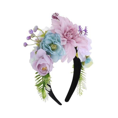 Veemoon Doppelseitiges Blumenhaarband für Hochzeiten und Partys Anpassungsfähig Langlebig und Rutschfest für Junggesellenabschiede und Festliche Anlässe Künstliche Blumenkrone mit von Veemoon