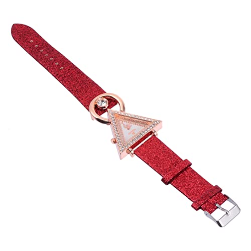 Veemoon Dreieckige Modeuhr Für Damen Mit Strassintarsien Lederarmband Aus Pu-Material Elegant Und Anpassbar Für Verschiedene Anlässe von Veemoon
