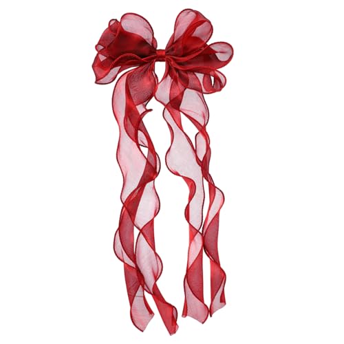 Veemoon Dreischichtiger Übergroßer Haarschleifen Haarclip in Weinrot Modischer Haarschmuck für Mädchen Elegant für Partys Hochzeiten und Alltag Verarbeitung Dekoratives Accessoire von Veemoon