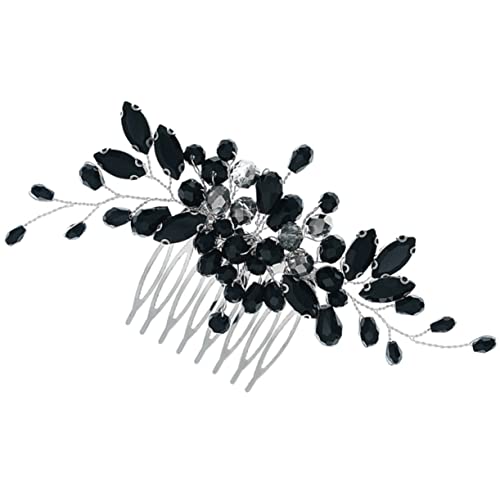 Veemoon Dunkler Haarkamm Brautschmuck mit Strasssteinen Zarter Kopfschmuck für Braut und Brautjungfern Leichtes Komfortables Accessoire für Hochzeit und Festliche Anlässe von Veemoon