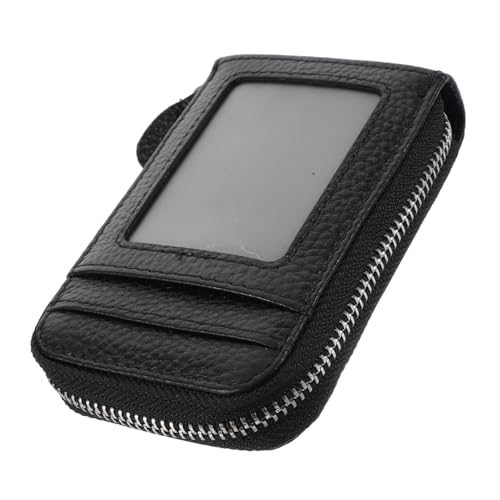 Veemoon Kreditkartenetui Aus Echtem Organizer Mit Reißverschluss Sicherheitstasche Schwarz Kredithalter Für Karten Und Münzen Beutel Für Damen Und Herren von Veemoon