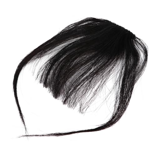 Veemoon Echthaar Clip in Haarteil Superdünne Voluminöse Luftfransen Natürlich Schwarz Einteilig Glatt Wiederverwendbar Einfach zu Tragen Stylisch und Vielseitig für Frauen von Veemoon