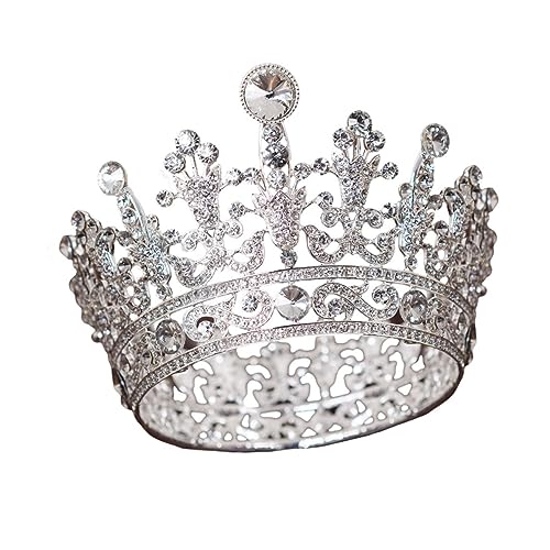 Veemoon Krone Rund Für Braut Hochzeit Brautkrone Aus Hochwertigem Material Brautkopfbedeckung Für Frauen Hochzeitskrone Weiß von Veemoon